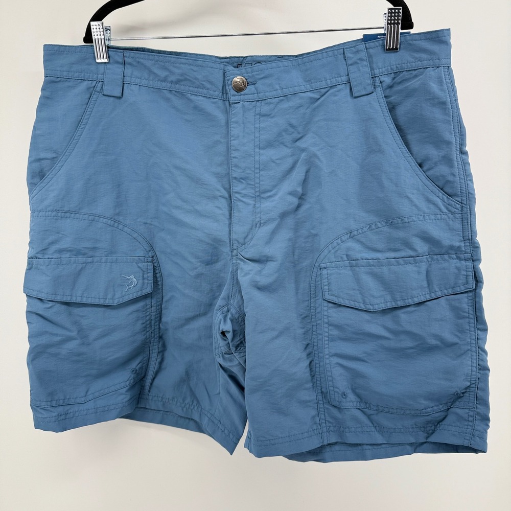 Reel Legends Mens Sandbar Performance‎ Cargo Shorts Blue 42 Quick Dry Fishing